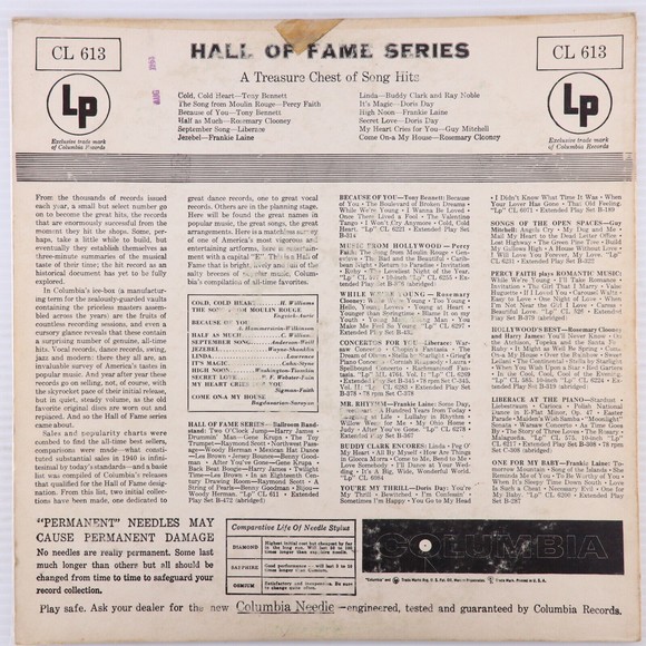 A Treasure Chest Of Song Hits Hall Of Fame 1955 12" Vinyl LP Record CL 613 6-Eye - Picture 2 of 16